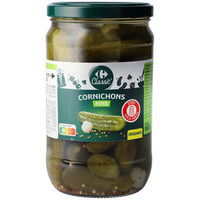 מלפפונים גמדיים כבושים בחומץ קורנישונים קרפור קלאסיק 360 גרם