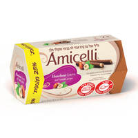 גלילי וופל עם קרם אגוזי לוז בציפוי שוקולד חלב אמיצ'לי 187 גרם