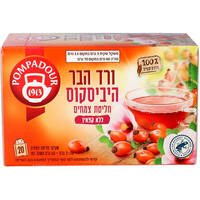 חליטת צמחים ורד הבר היביסקוס ללא קפאין פומפדור 20 שקיקים
