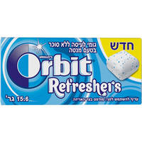 גומי לעיסה ללא סוכר בטעם מנטה רפרשס אורביט 15.6 גרם