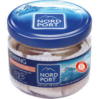 חתיכות פילה דג הרינג מומלח בשמן מצונן סקנדינבי נורד פורט סנטה ברמור 290 גרם