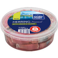 נתחי פילה הרינג עם בצל וזיתים נורד פורט 500 גרם