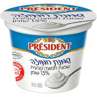 שמנת חמוצה טבעית 15% פרזידנט 180 גרם
