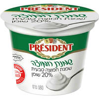 שמנת חמוצה טבעית 20% פרסידנט דילר בי. אמ. די. 180 גרם