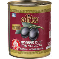 זיתים מושחרים שלמים במי מלח אליטה 820 גרם