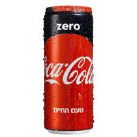 קוקה קולה זירו משקה קולה מוגז דל קלוריות בפחית דקה (יבוא מקביל) 330 מ״ל