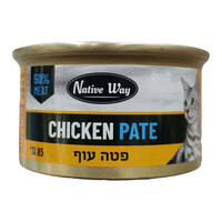 מזון לחתולים פטה עוף לחתול בוגר נייטיב ווי 85 גרם