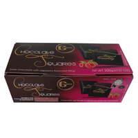 ריבועי שוקולד מריר במילוי קרם פטל גרוס 200 גרם