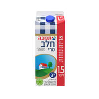 חלב טרי 3% בקרטון תנובה 1.5 ליטר