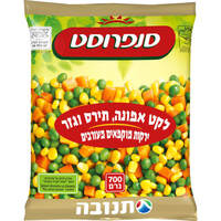 לקט אפונה גזר ותירס קפואים סנפרוסט 700 גרם