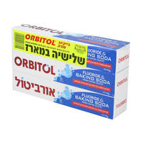 משחת שיניים להלבנה ומניעת עששת אורביטול 3 * 145 גרם
