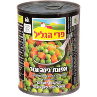 אפונת גינה וגזר פרי הגליל 550 גרם