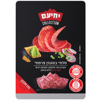 סלמי בסגנון צרפתי עם מעט יין אדום בפריסה דקה 25% חלבון ללא גלוטן יחיעם 100 גרם