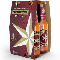 בירה לאגר כהה 4.9% בבקבוק גולדסטאר 4 * 250 מ