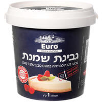 גבינת שמנת בטעם טבעי 18% יורו מחלבות אירופה 1 קילו