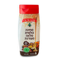 טחינה גולמית מלאה מעודנת בבקבוק לחיץ טחינת אל ארז 300 גרם