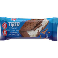 סנקור ארוך גלידה חלבית בטעם שוקו וניל עם ביסקוויטים גלידות פלדמן 70 גרם