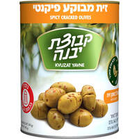 זיתים ירוקים מבוקעים פיקנטי בשמן זית קבוצת יבנה 540 גרם