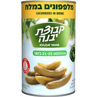 מלפפונים במלח בינוני 21-25 קבוצת יבנה 1.3 קילו