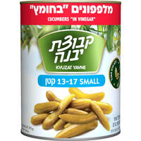 מלפפונים קטנים בחומץ 13-17 קבוצת יבנה 560 גרם