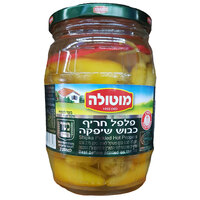 פלפל חריף כבוש שיפקה בצינצנת שימורי מוטולה 630 גרם