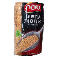 עדשים אדומות סוגת 500 גרם