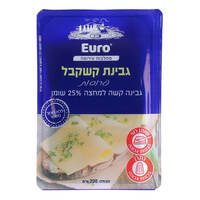 גבינת קשקבל קשה למחצה 25% פרוסות יורו מחלבות אירופה 200 גרם
