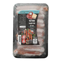 נקניקיות מרגז מרוקאי חריף קפוא חלק למהדרין נתח אדום עוזי ביטון ובניו 700 גרם