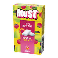 גומי לעיסה ללא סוכר פטל לימון מאסט 28 גרם