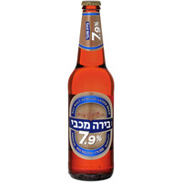 בירה לאגר בהירה חזקה 7.9% בבקבוק מכבי 500 מ