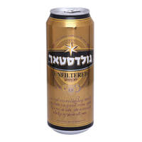 בירה לאגר בהירה לא מסוננת 4.9% בפחית גולדסטאר 500 מ