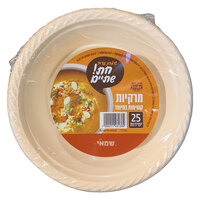 צלחות מרק חד פעמיות קשיחות במיוחד בצבע קרם ר.שמאי 25 יחידות
