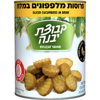 פרוסות מלפפונים במלח קבוצת יבנה 560 גרם