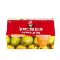 חתיכות אגסים בסירופ קל בכוסות תומר 65 גרם