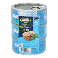 נתחי טונה בהירה במי מלח טעמן 3 * 140 גרם
