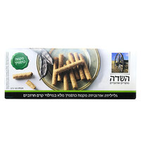 גליליות אורגניות מקמח כוסמין מלא במילוי קרם חרובים השדה 100 גרם
