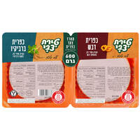 צמד כפרית נקניק אפוי לח בטעם דבש ובטעם ברבקיו טירת צבי 2 * 300 גרם