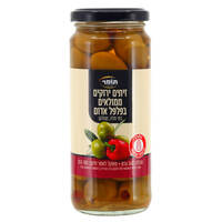 זיתים ירוקים ממולאים בפלפל אדום תומר 350 גרם