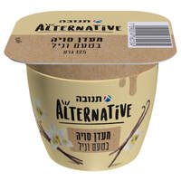 מעדן סויה בטעם וניל מועשר בסידן ובויטמינים תנובה אלטרנטיב 125 גרם