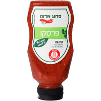 סחוג אדום בקבוק לחיץ פרסקו חצבה 250 גרם