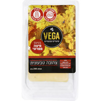 תחליף גבינה צהובה טבעוני בטעם פיצה פפרוני וגה מוצרים טבעוניים 200 גרם