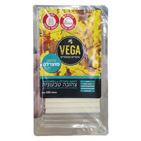 תחליף גבינה צהובה טבעוני בטעם מוצרלה על בסיס מים ושמן קוקוס וגה 200 גרם