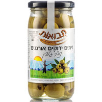 זיתים ירוקים אורגנים נטולי גלעין תבואות 370 גרם