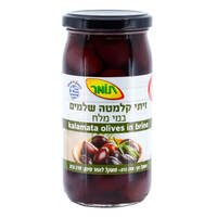 זיתי קלמטה שלמים במי מלח בצנצנת תומר 350 גרם