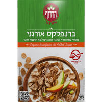 ברנפלקס אורגני פתיתי קמח מלא וסובין ללא תוספת סוכר הרדוף 375 גרם