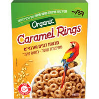 טבעות דגנים אורגניים משיבולת שועל בטעם קרמל קציר נטורפוד 375 גרם