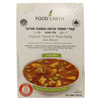 קארי תפוחי אדמה ואפונה אורגני אלו מאטר פוד ארת' 300 גרם