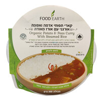 קארי תפוחי אדמה ואפונה אורגני עם אורז מאודה פוד ארת' 300 גרם