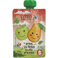 מחית תפוח עץ ומנגו אורגניים ללא תוספת סוכר השדה מוצרים אורגניים 100 גרם