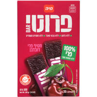 חטיף פרי דובדבן 100% פרי ללא תוספת סוכר פרוטי בר מיה 5 * 20 גרם